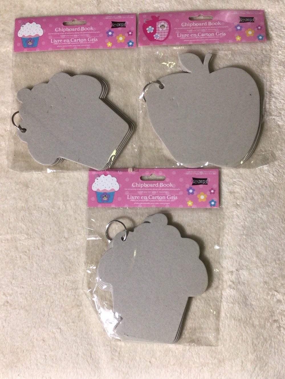 Chipboard Cupcake & Apple books